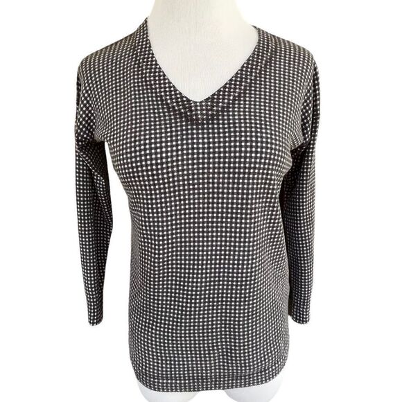 Duffield Lane Micro Gingham Cashmere Blend Sweater S - Picture 1 of 6